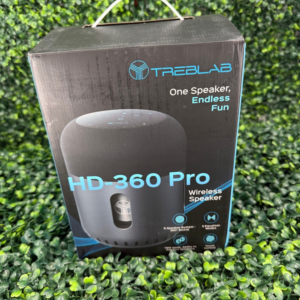 TREBLAB HD-360 Pro Wireless Bluetooth Speaker 360 Sound 5-Speaker System Black